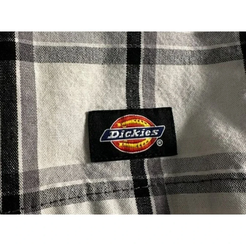 Dickies Plaid Cargo Shorts 40 Regular Fit Black Gray Workwear Outdoor‎ Casual